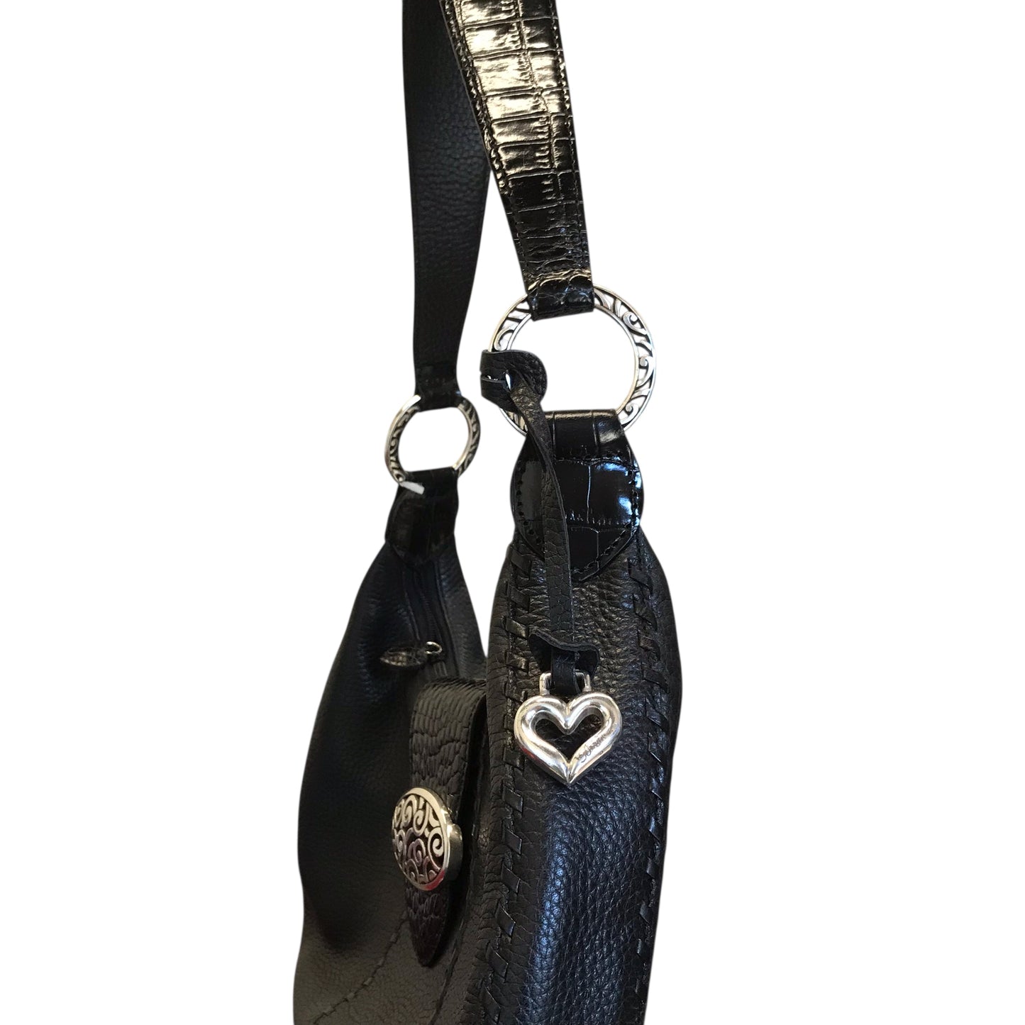 Handbag Leather By Brighton In Black, Size:Small