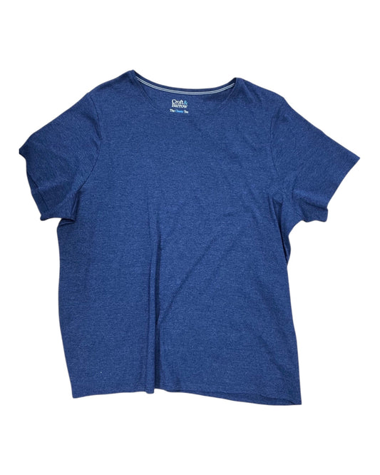 Top Ss Basic By Croft And Barrow In Blue, Size:2X