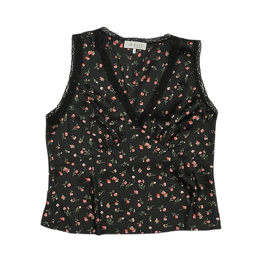 Blouse Sleeveless By Wayf In Black & Pink, Size:L