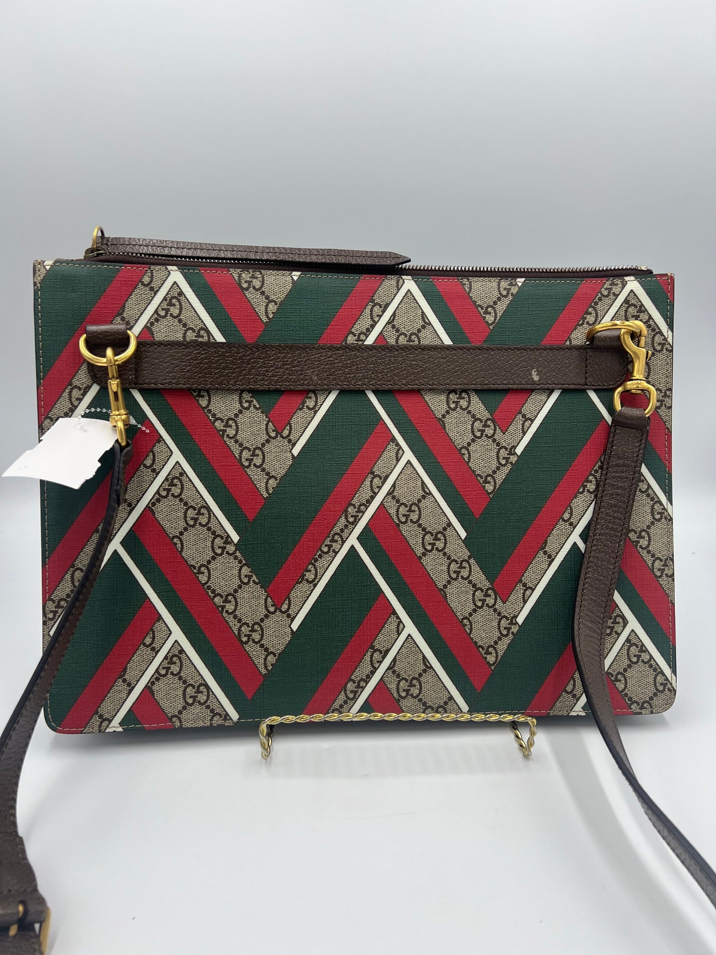 Gucci GG Supreme Monogram Chevron Designer Handbag Crossbody