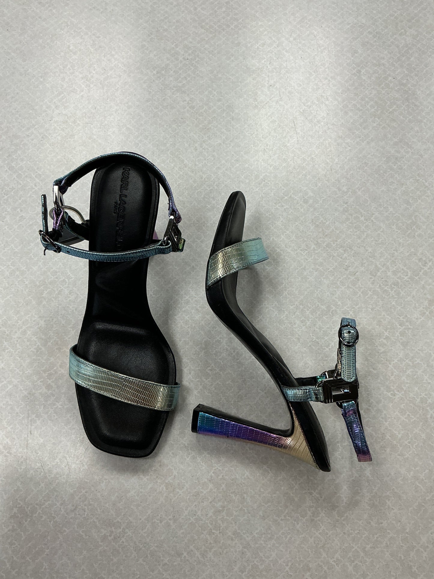 Sandals Designer By Karl Lagerfeld In Multi, Size:8