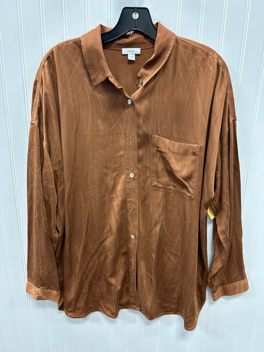 Blouse Ls By Pure Jill In Brown, Size:M