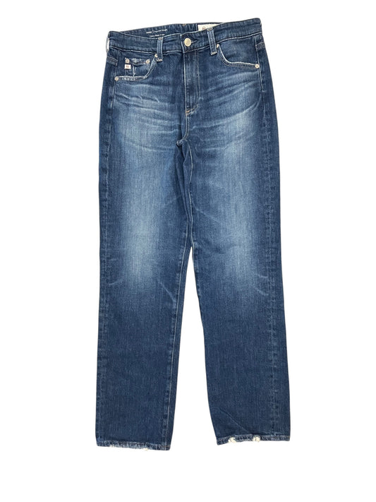 Jeans Straight By Ag Jeans In Blue Denim, Size:4