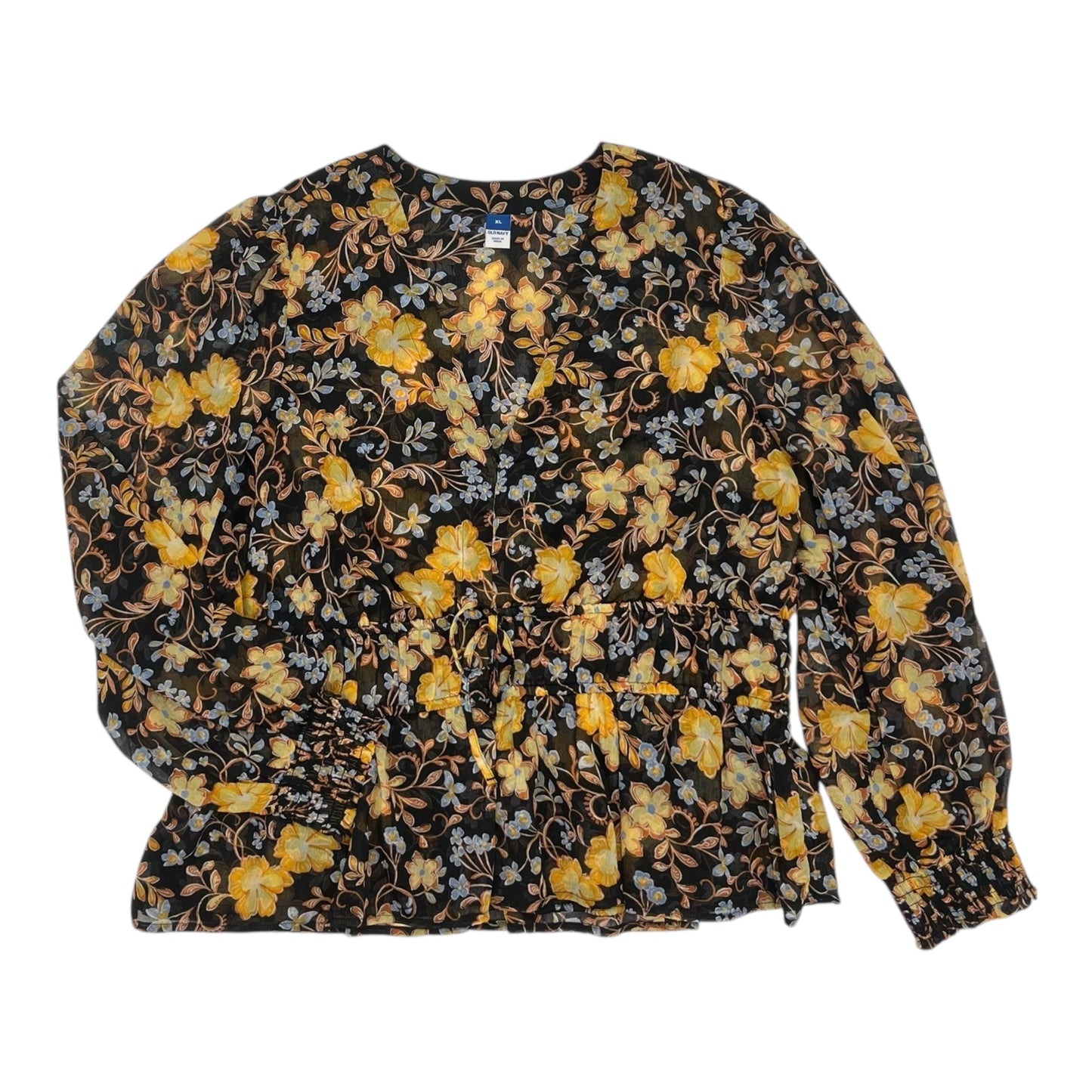 Blouse Ls By Old Navy In Floral Print, Size:Xl