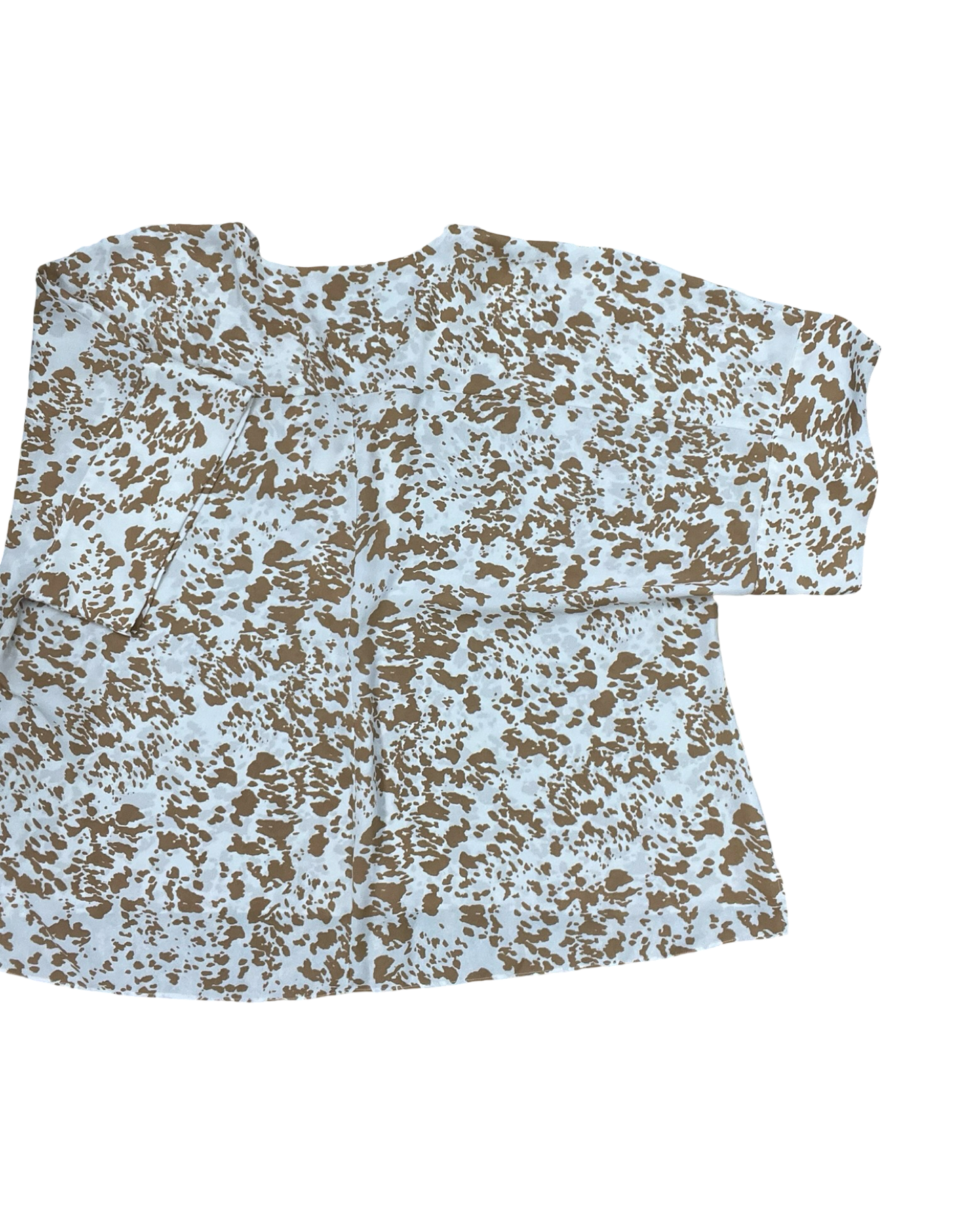 Top Ss By Worthington In Brown & Cream, Size:1X
