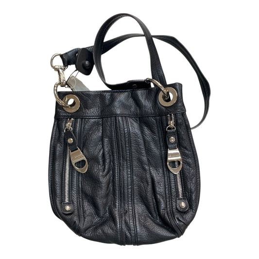 Handbag Leather By B. Makowsky In Black, Size:Medium