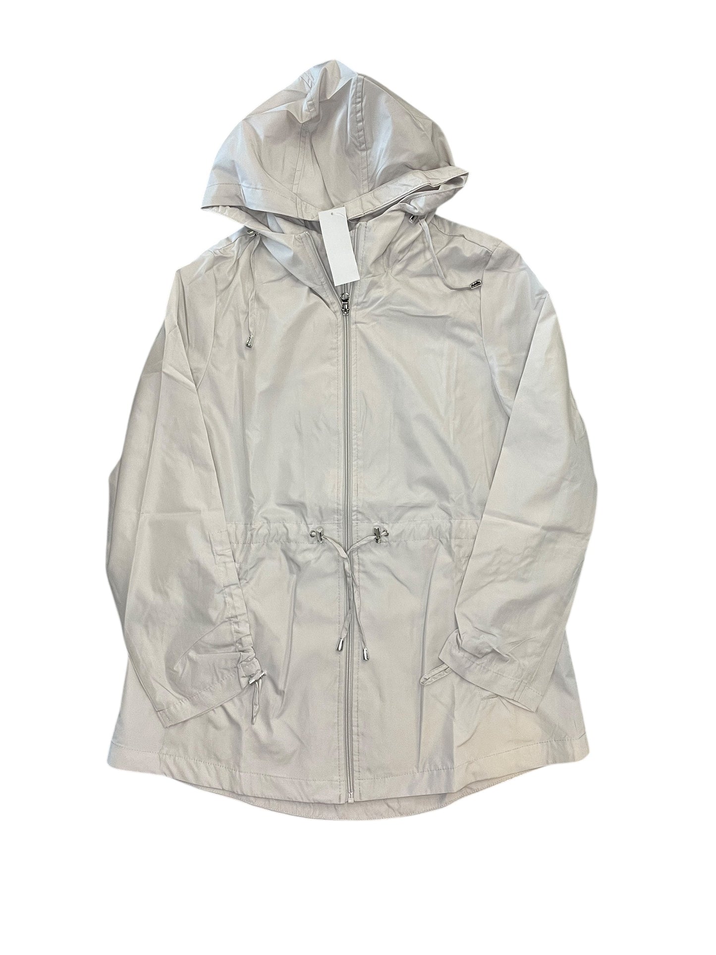 Jacket Windbreaker By Jones New York In Grey, Size:M