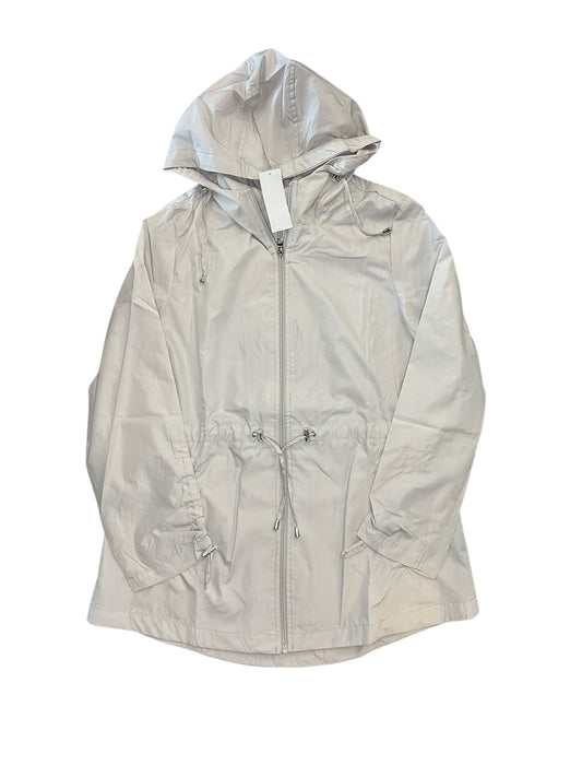 Jacket Windbreaker By Jones New York In Grey, Size:M
