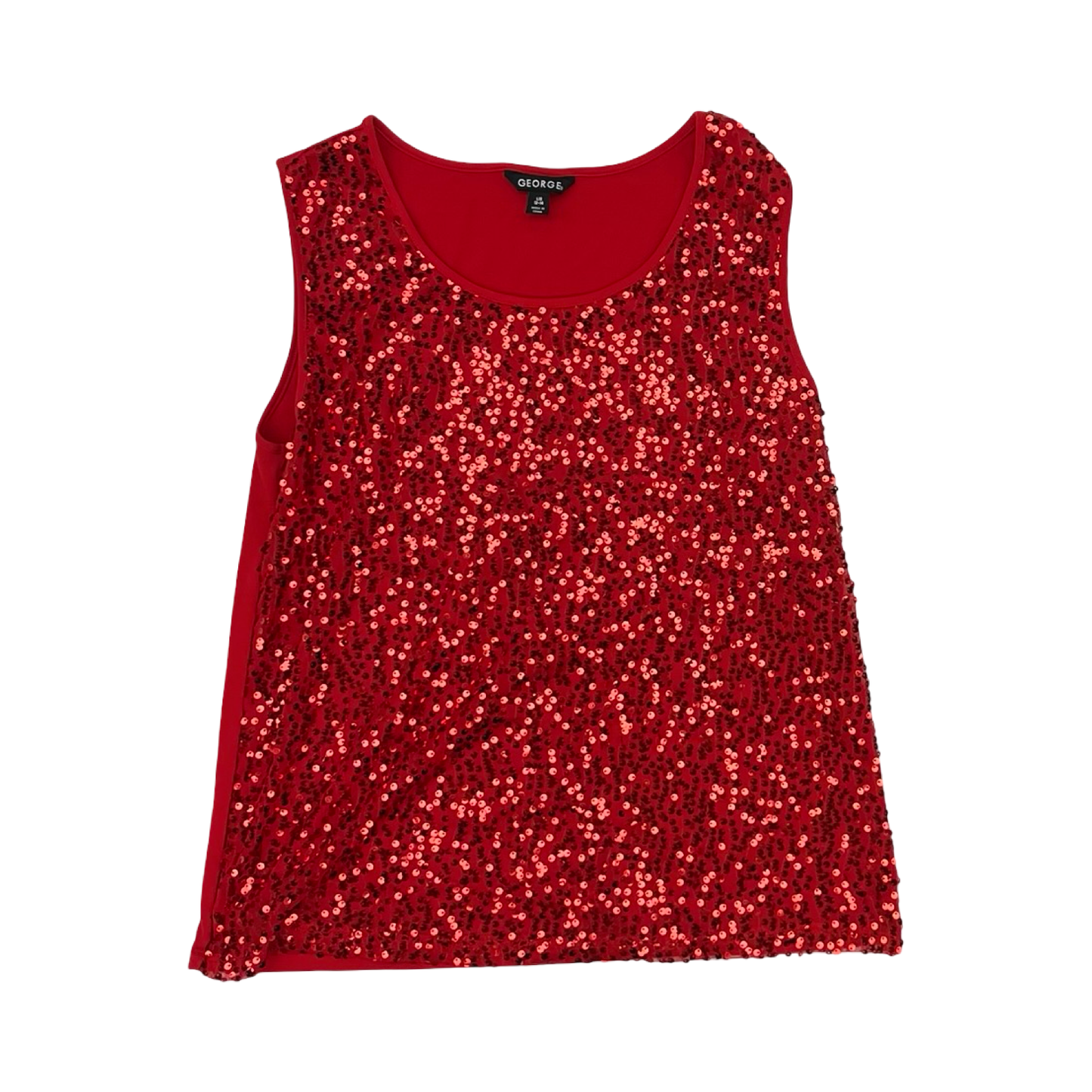 Blouse Sleeveless By George In Red, Size:L