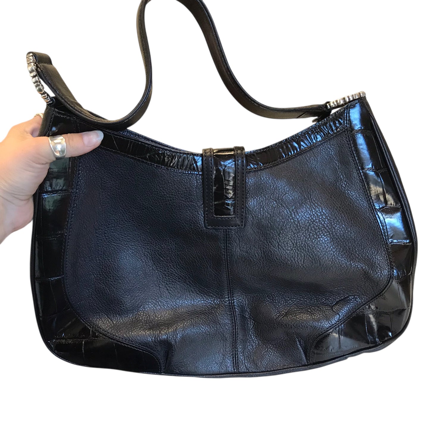 Handbag Leather By Brighton In Black, Size:Medium