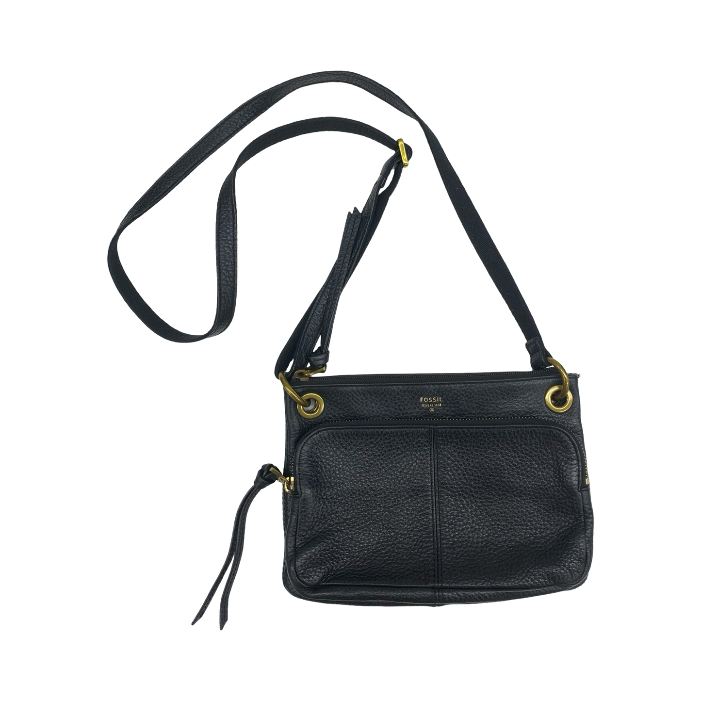 Crossbody Leather By Fossil In Black, Size:Small