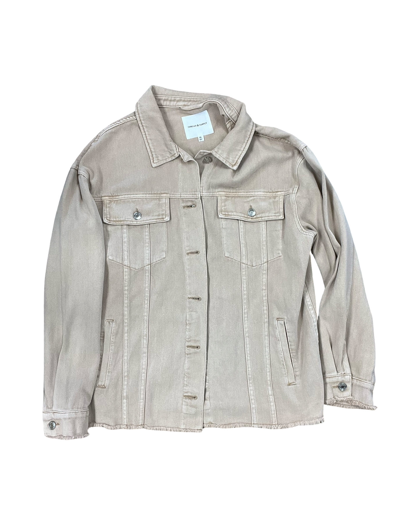 Jacket Denim By Thread And Supply In Tan Denim, Size:Xl