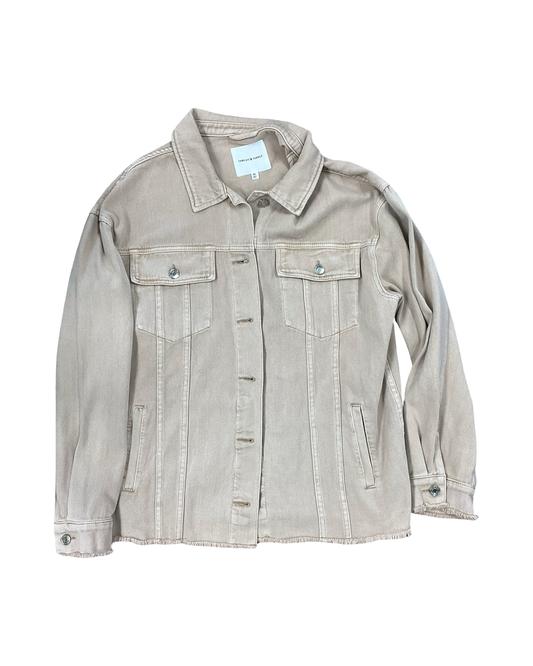 Jacket Denim By Thread And Supply In Tan Denim, Size:Xl