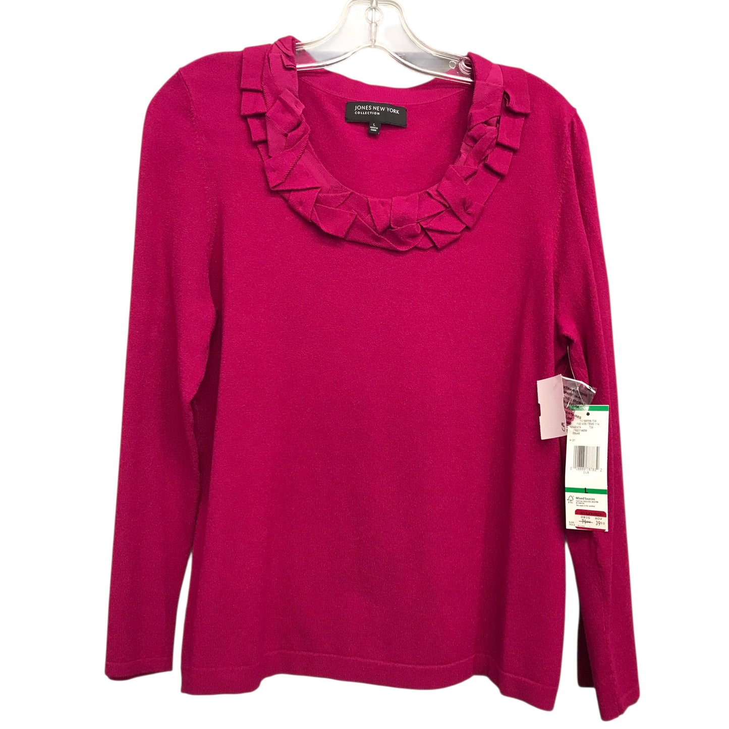 Sweater By Jones New York In Pink, Size:L