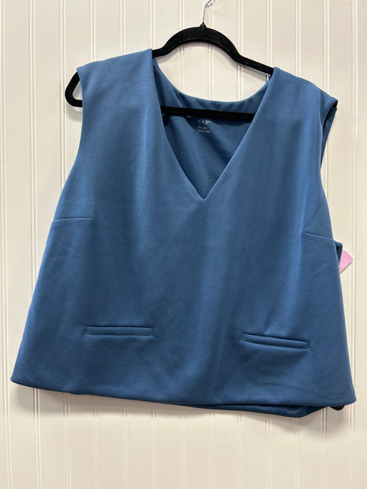 Blouse Sleeveless By A New Day In Blue, Size:1X NWT