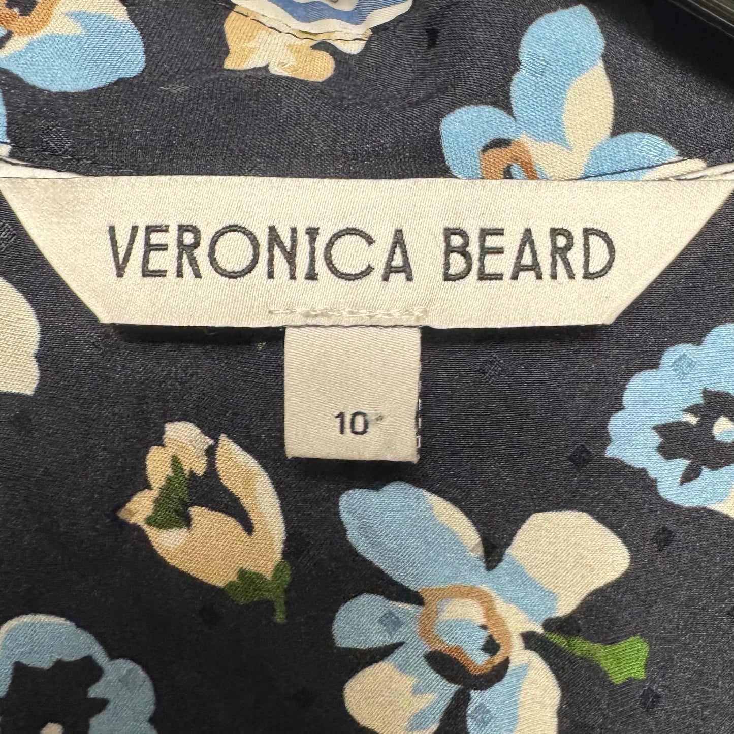 Silk Blend Top Long Sleeve By Veronica Beard In Floral Print, Size: 10