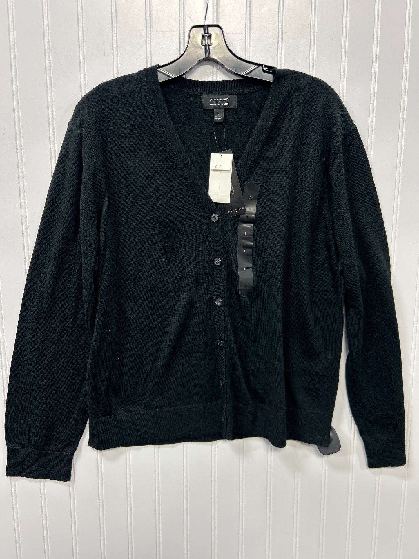Cardigan By Banana Republic In Black, Size:L NWT