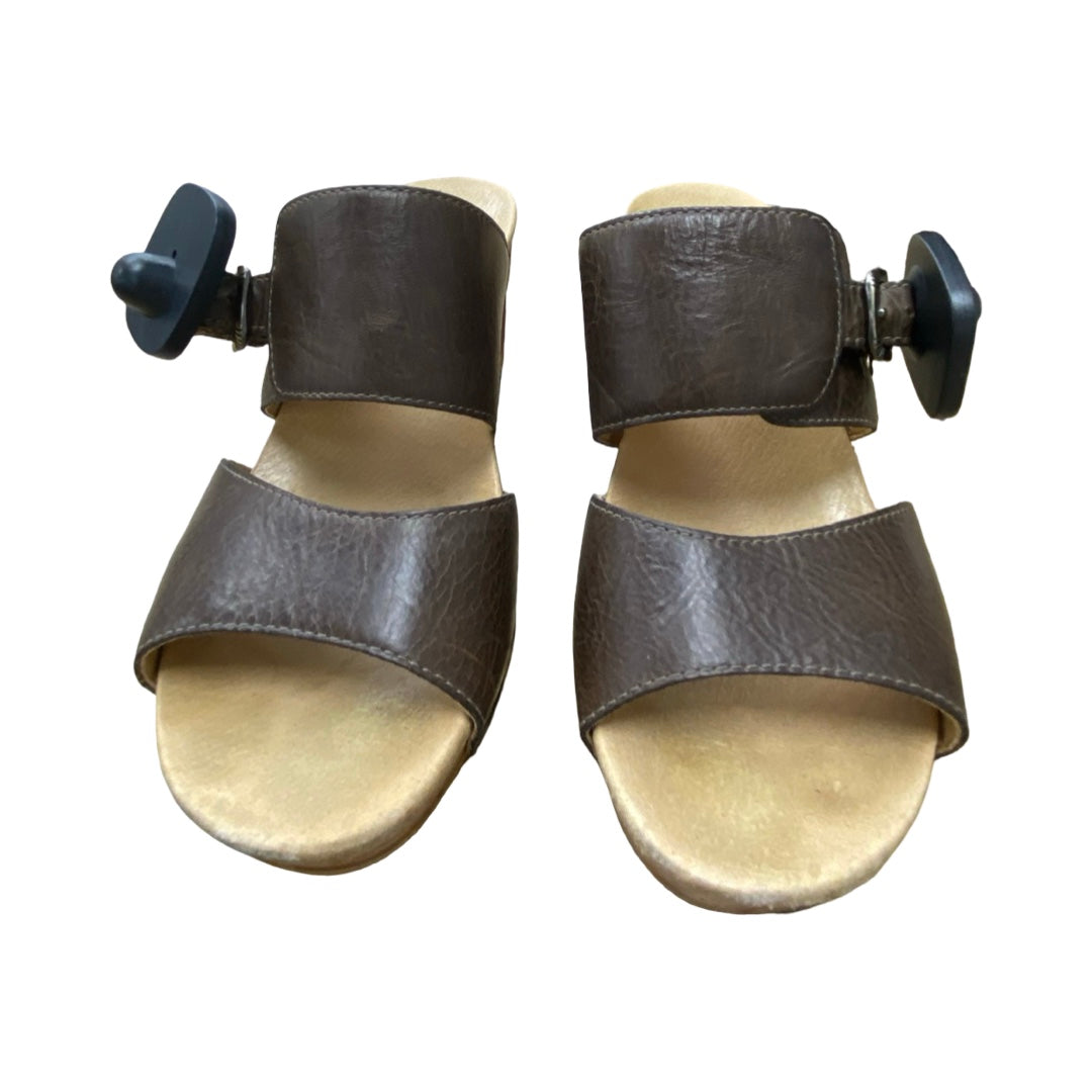 Sandals Heels Wedge By Dansko In Brown, Size:8.5