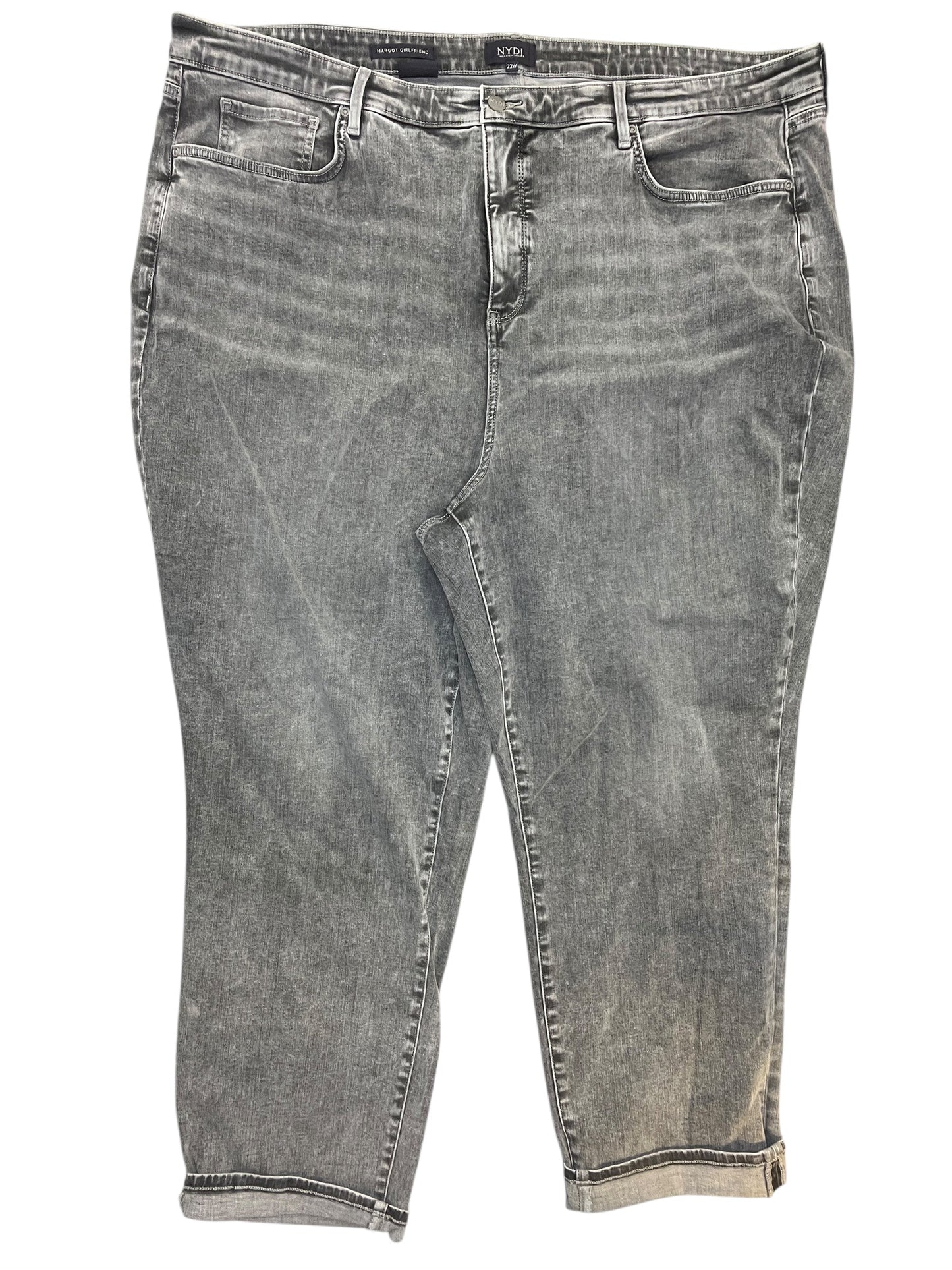 Jeans Straight By Not Your Daughters Jeans In Grey Denim, Size:22