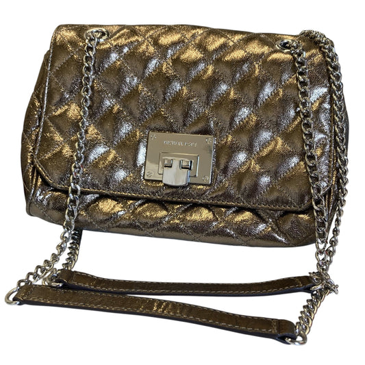 Crossbody Designer By Michael Kors In Gold, Size:Small