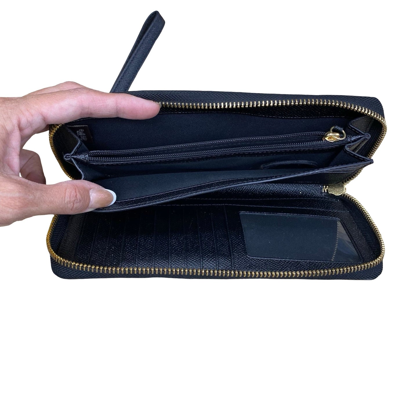 Wristlet Designer By Coach In Black, Size:Large