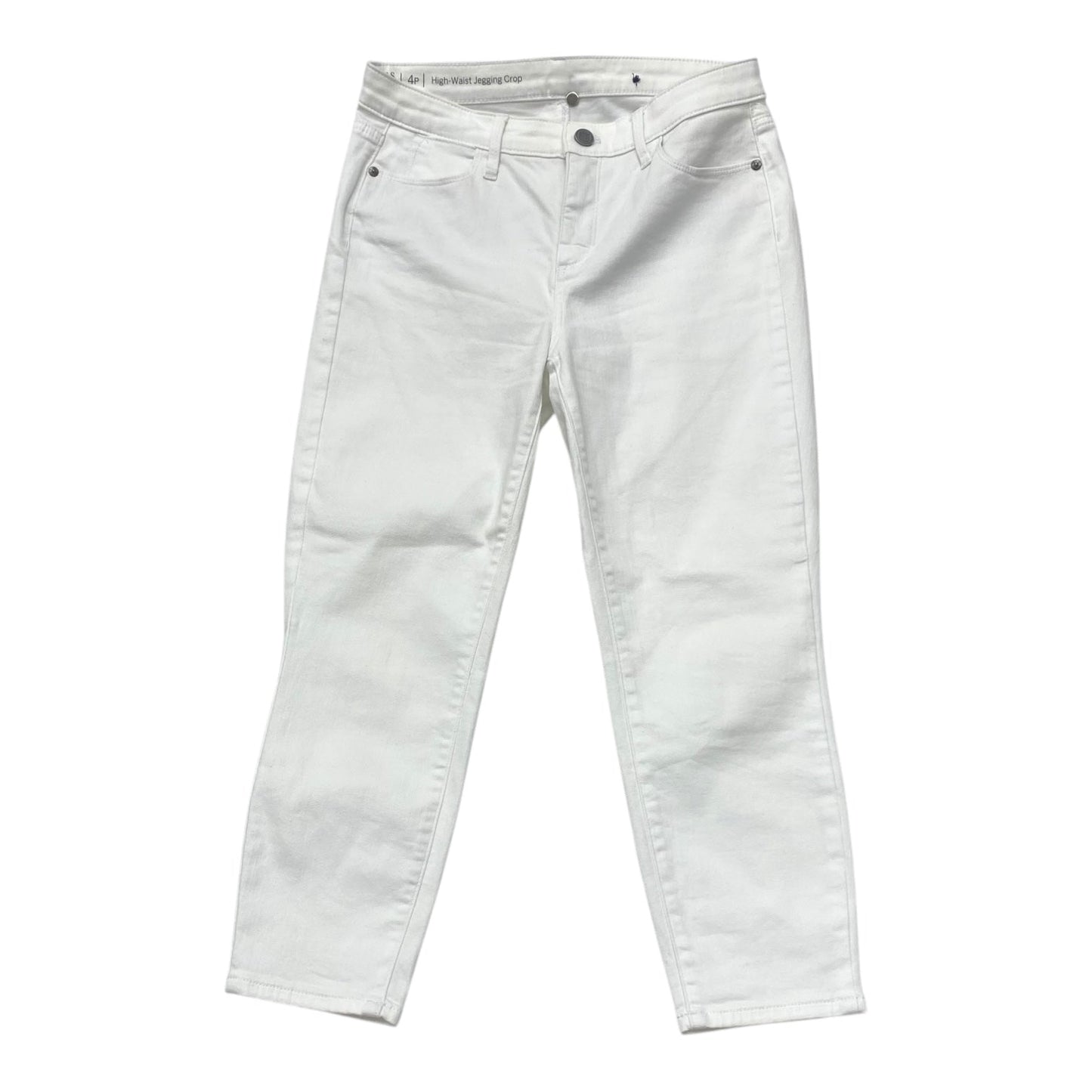 Jeans Cropped By Talbots In White Denim, Size:4P