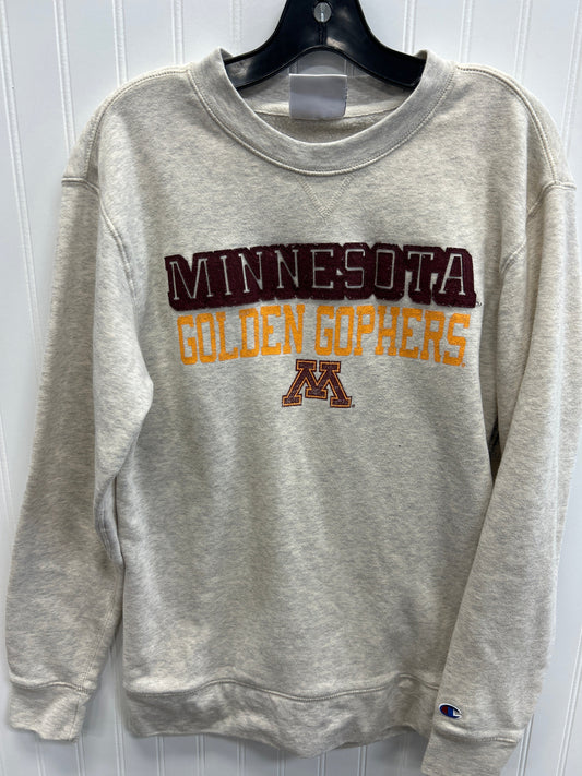 Athletic Sweatshirt Collar By Champion In Cream, Size:M