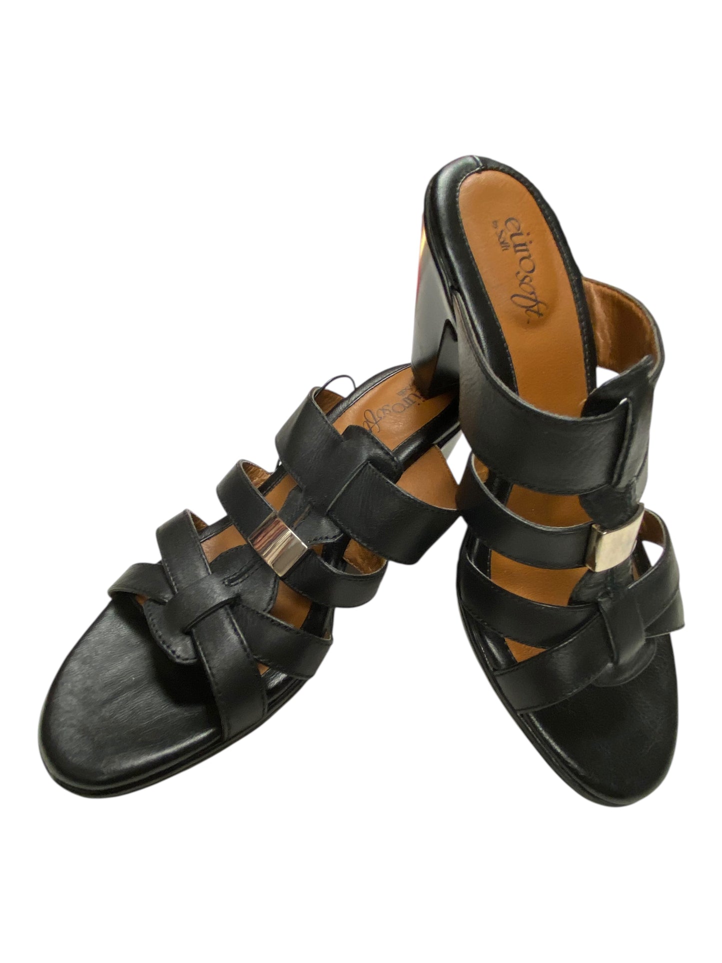 Sandals Heels Block By Sofft In Black, Size:7