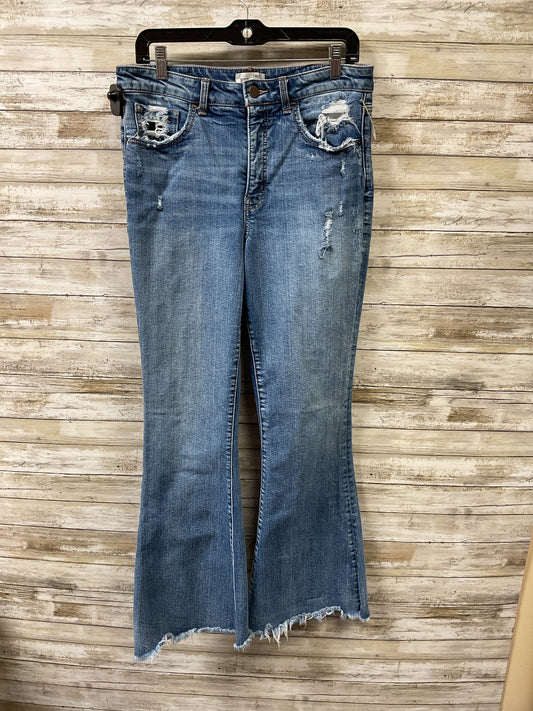 Jeans Flared By Bke In Blue Denim, Size:12