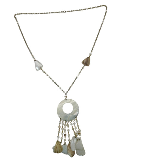 Necklace Lariat & Y-Drop By Clothes Mentor In Cream