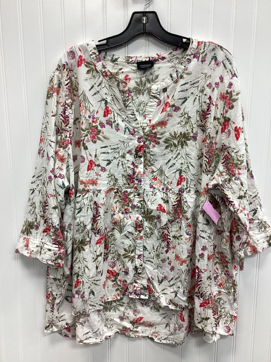 Top Ls By Jones And Co In Floral Print, Size:3X