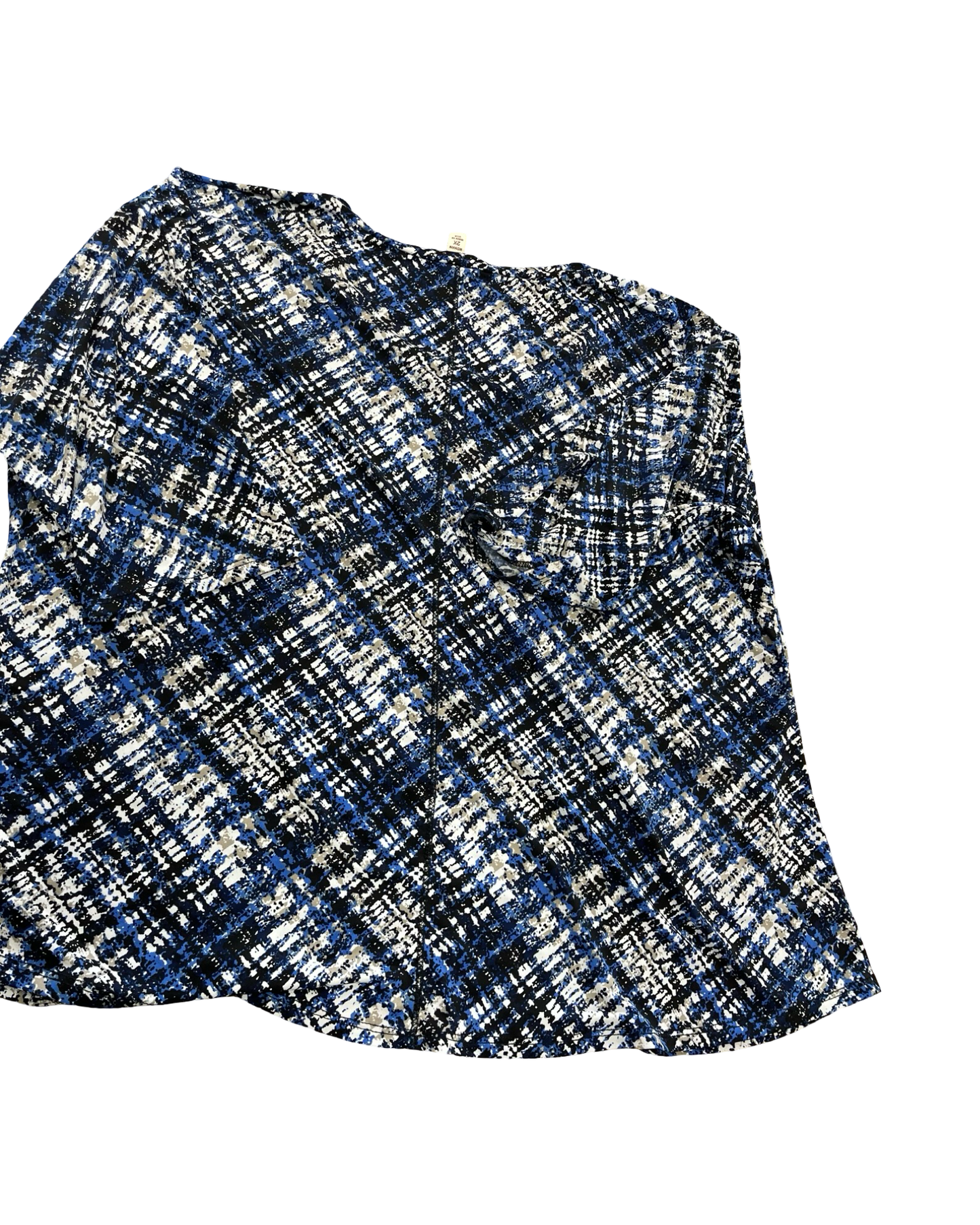 Top 3/4 Sleeve By Clothes Mentor In Black & Blue, Size:2X