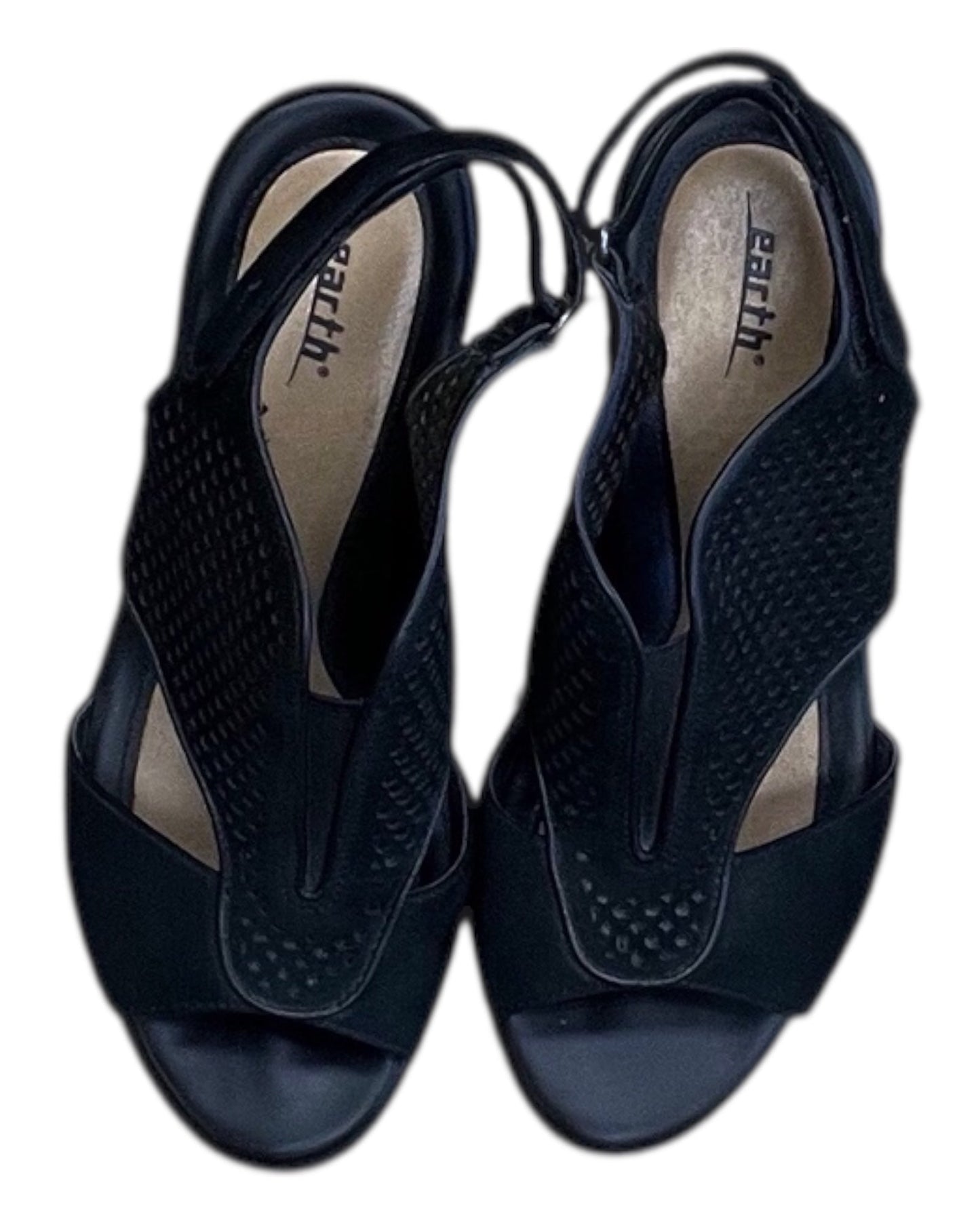 Sandals Heels Wedge By Earth In Black, Size:9