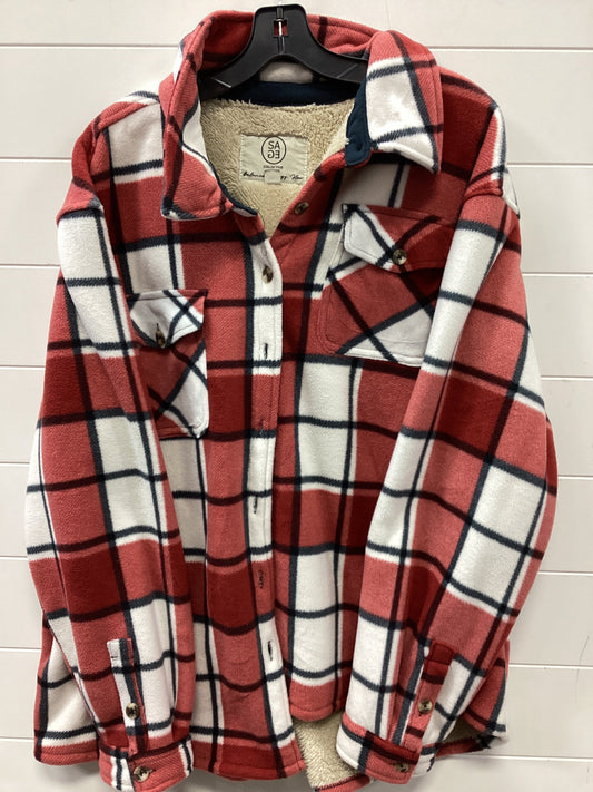 Jacket Fleece By Sage In Red, Size:1X