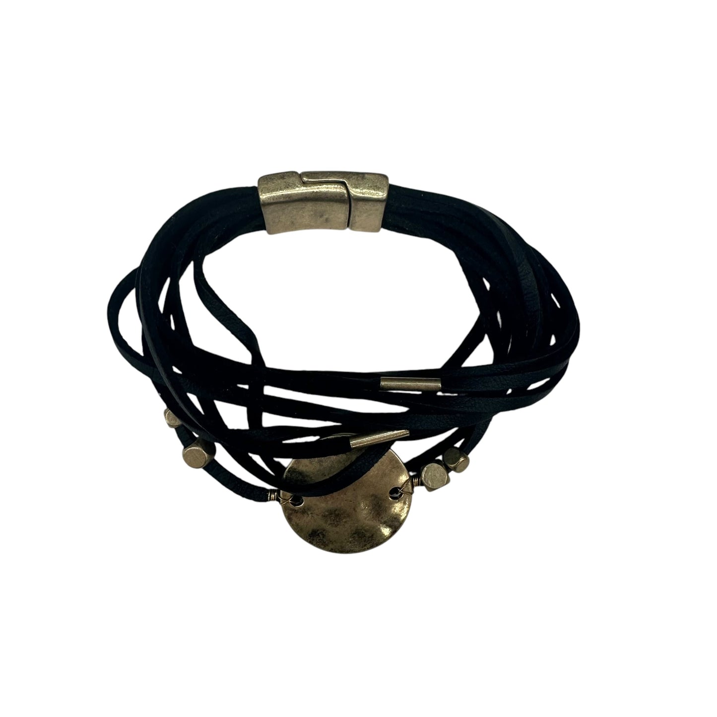 Bracelet Cuff By Clothes Mentor In Black & Gold