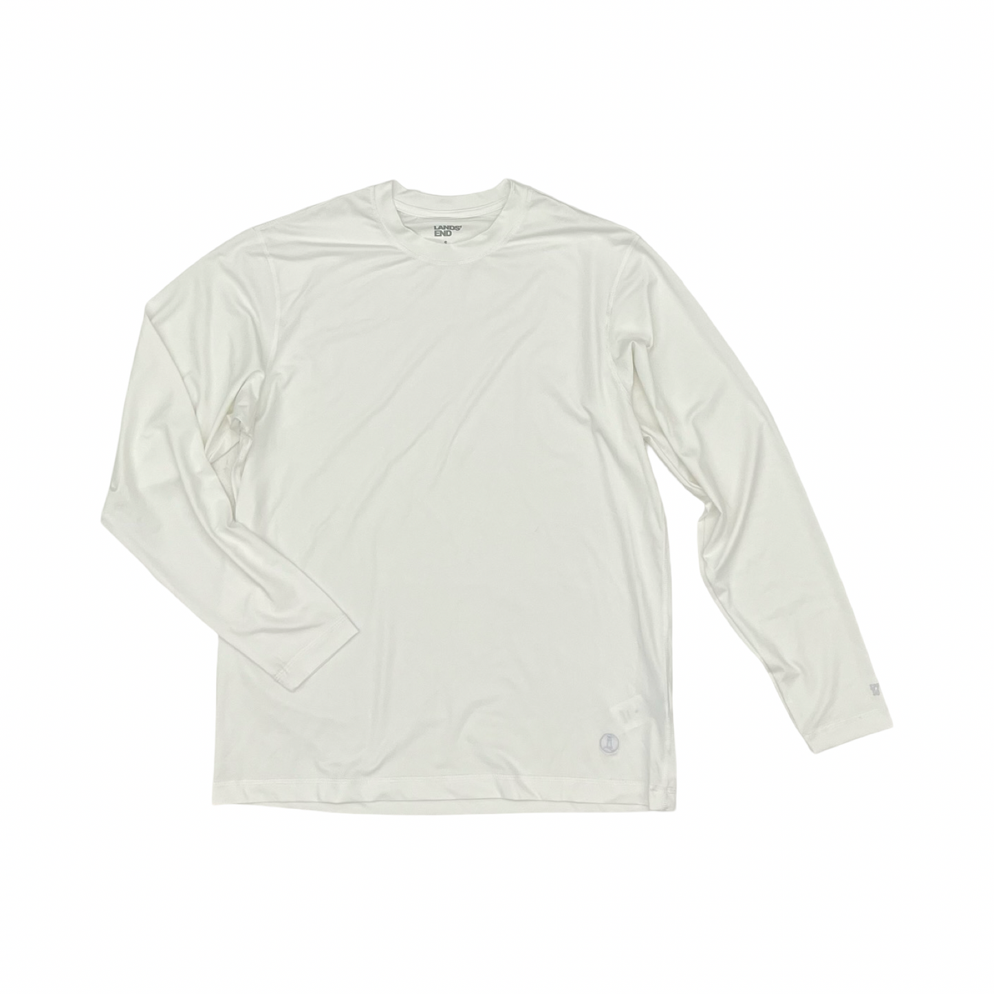 Athletic Top Ls Collar By Lands End In White, Size:S