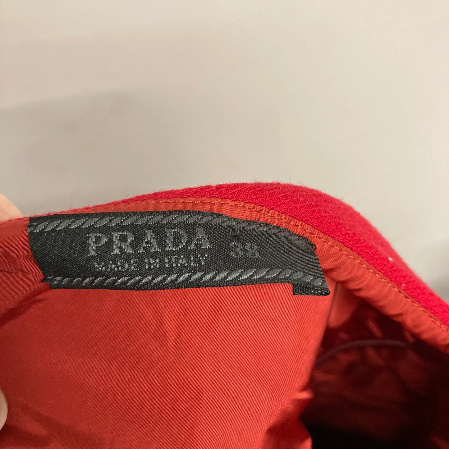 Skirt Luxury Designer By Prada In Red, Size:2.  Size 38