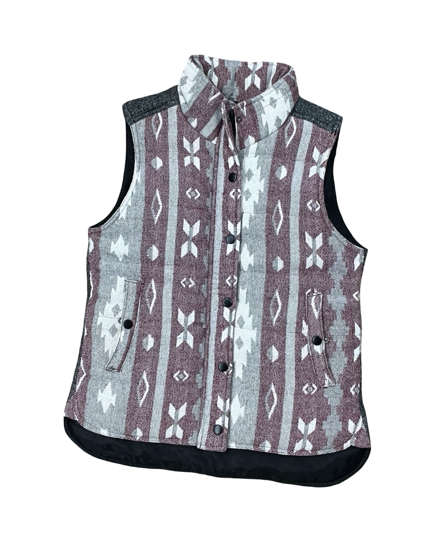 Vest Puffer & Quilted By Staccato In Grey & Red, Size:M