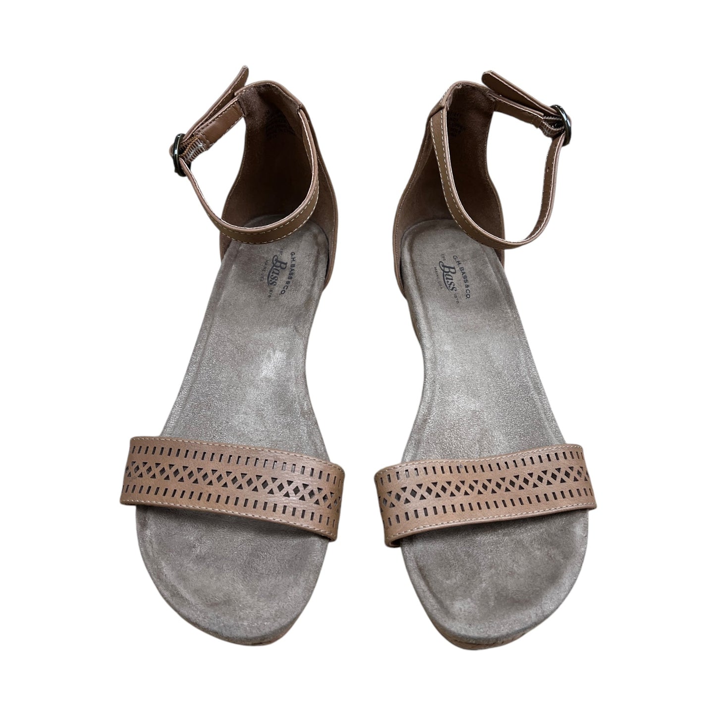 Sandals Heels Wedge By Bass In Tan, Size:7