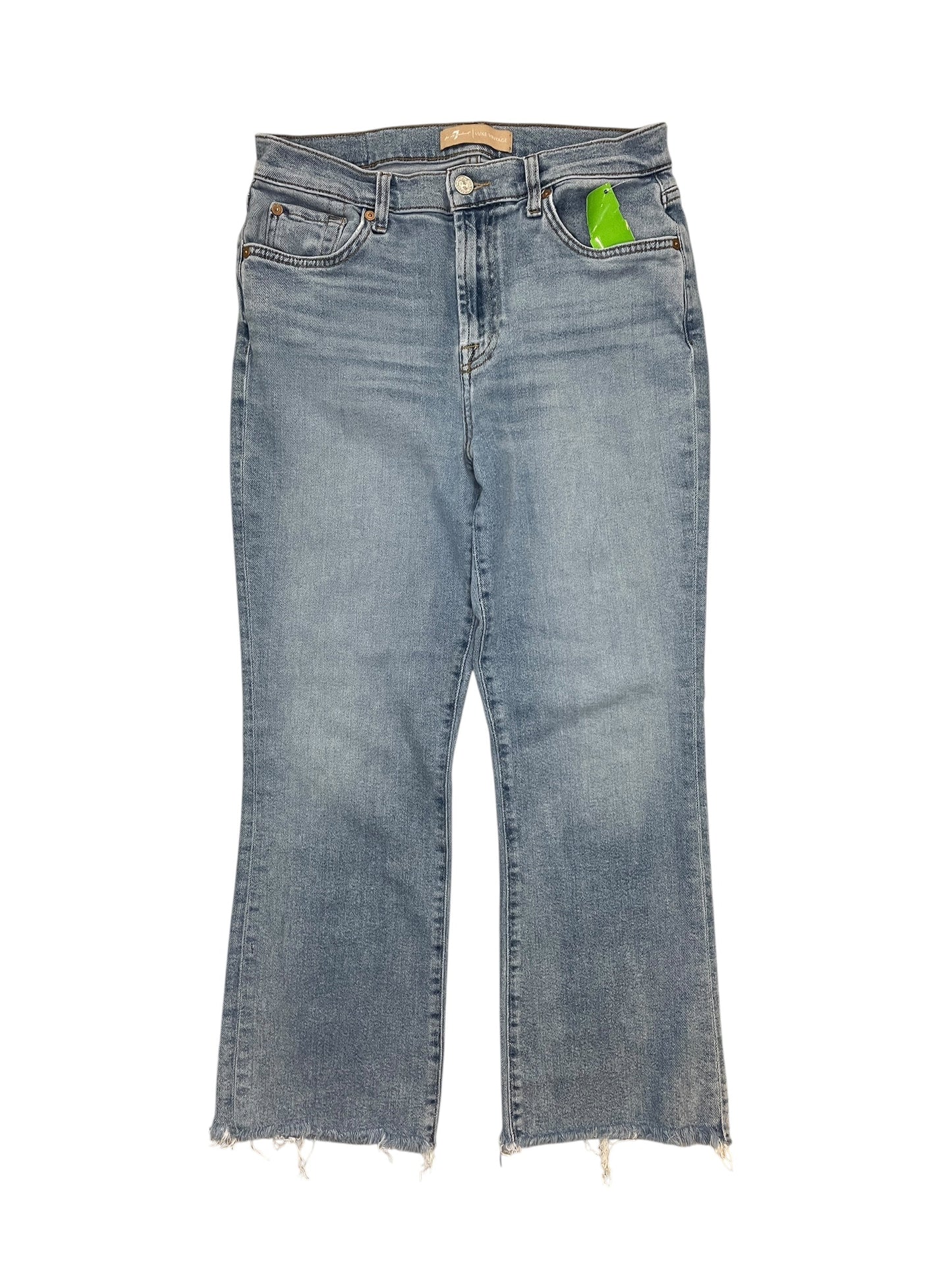 Jeans Boot Cut By 7 For All Mankind In Blue Denim, Size:8
