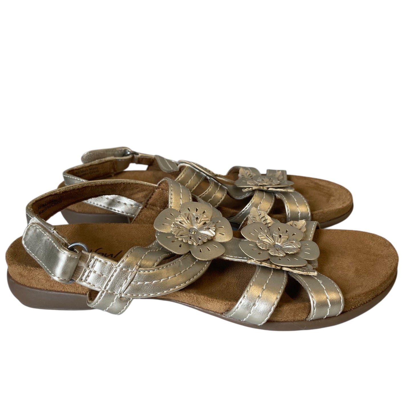 Sandals Flats By Natural Soul In Gold, Size:6.5