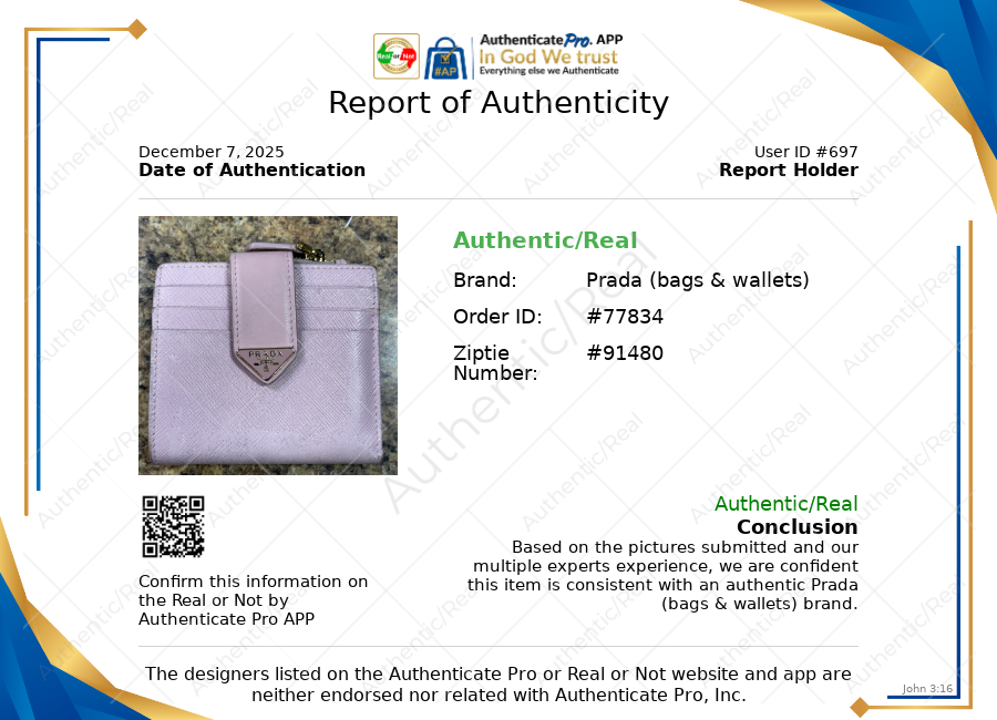 Wallet Luxury Designer By Prada, Size: Small