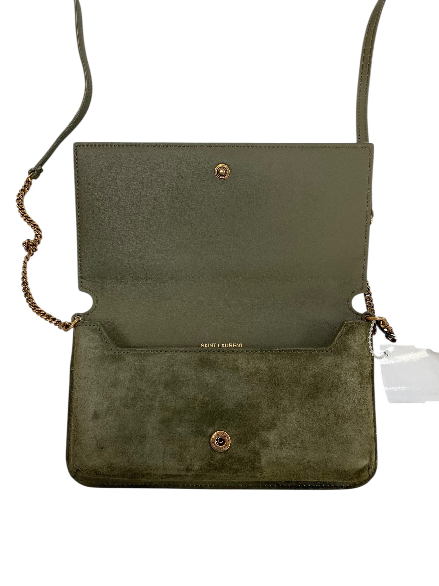 Handbag Luxury Designer By Yves Saint Laurent In Green, Size:Small