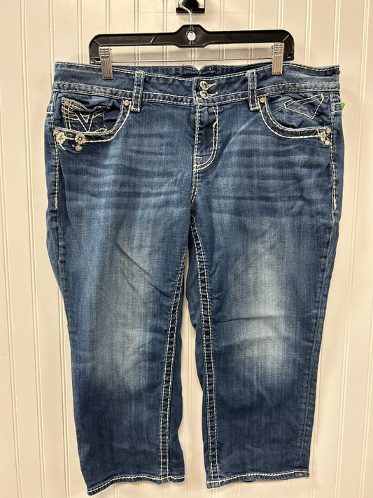 Capris By Vigoss In Blue Denim, Size:20