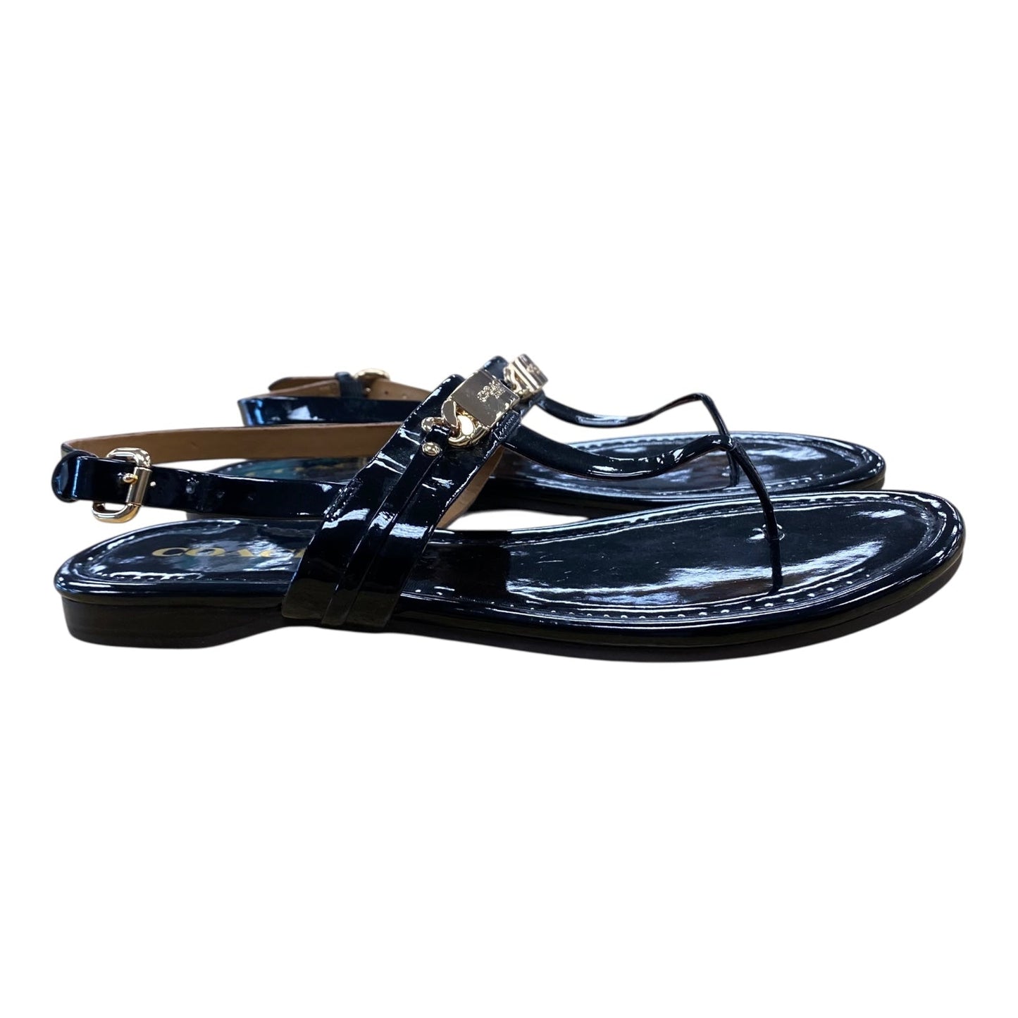 Sandals Designer By Coach In Black, Size:7.5