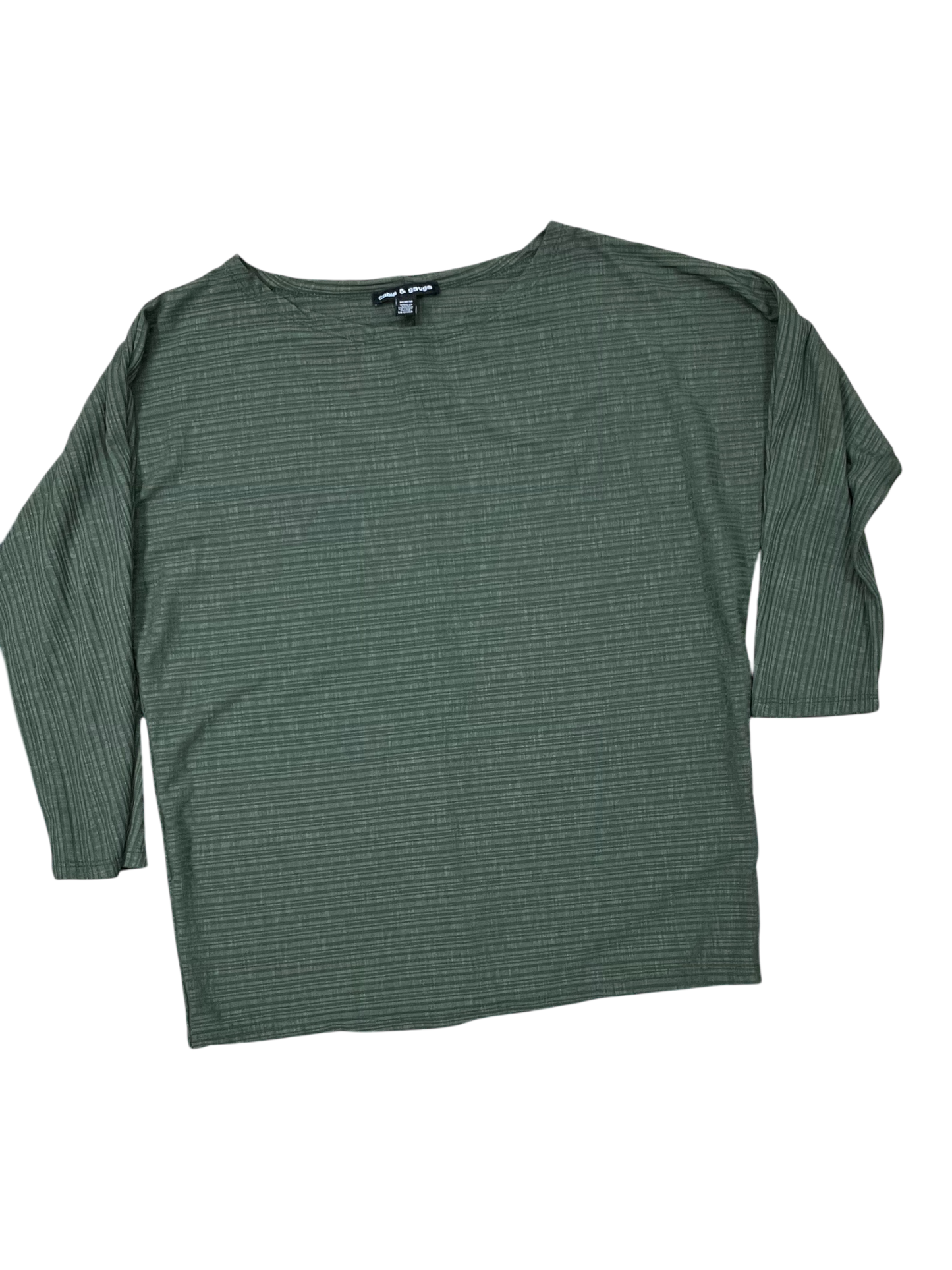 Top 3/4 Sleeve By Cable And Gauge In Green, Size:M