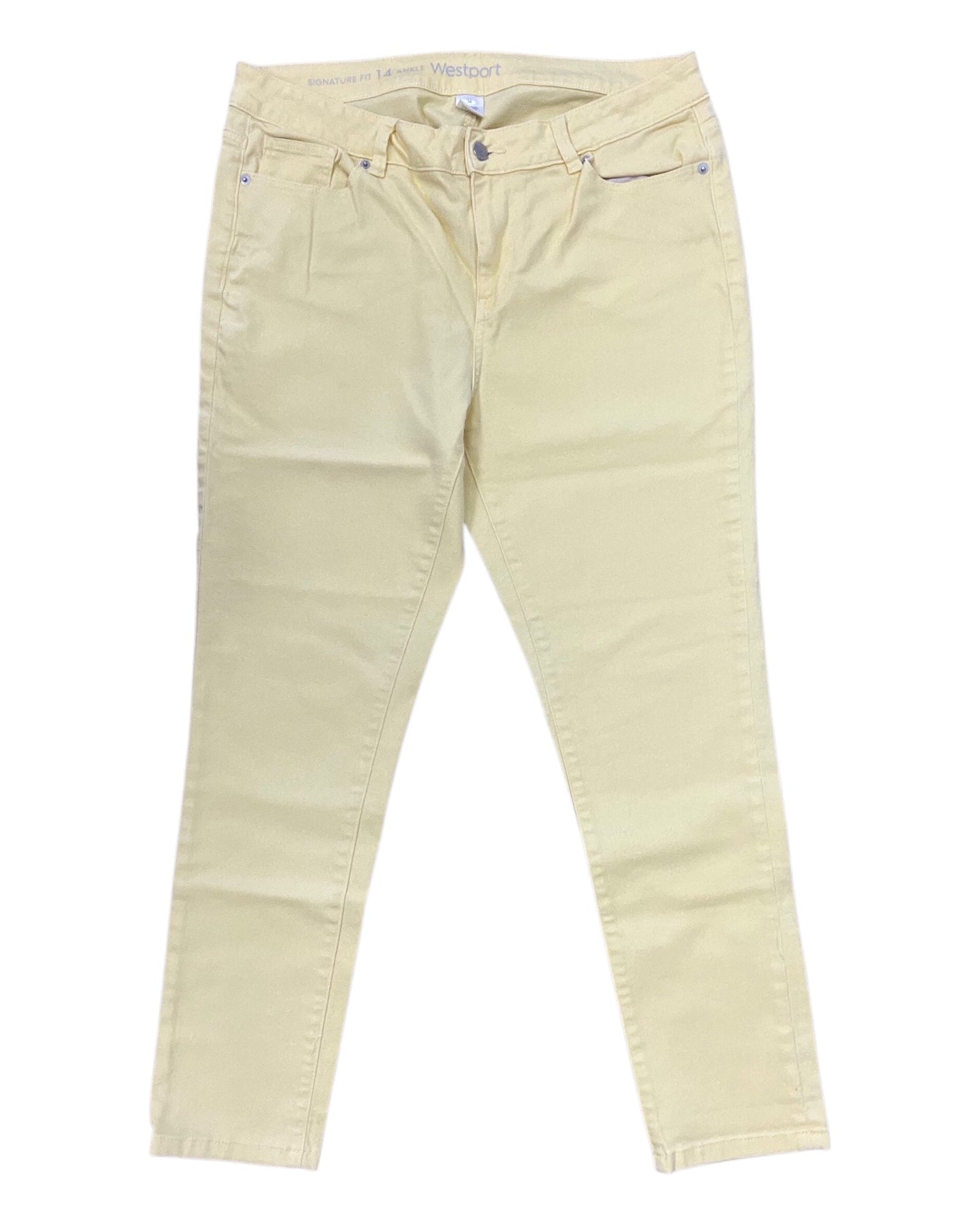 Jeans Skinny By Westport In Yellow, Size:14