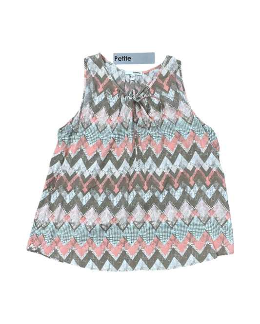 Top Sleeveless By Sonoma In Brown & Pink, Size:Xlp