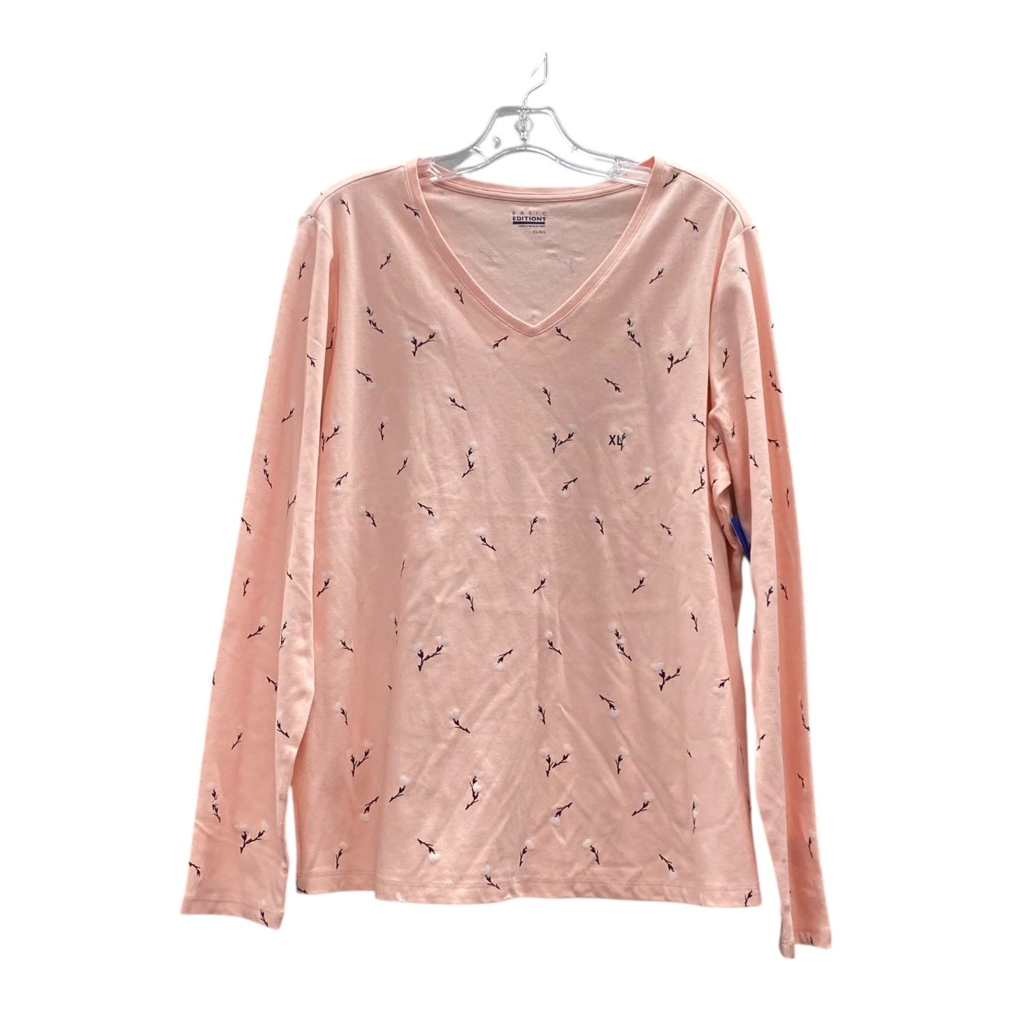 Top Ls By Basic Editions In Pink, Size:Xl