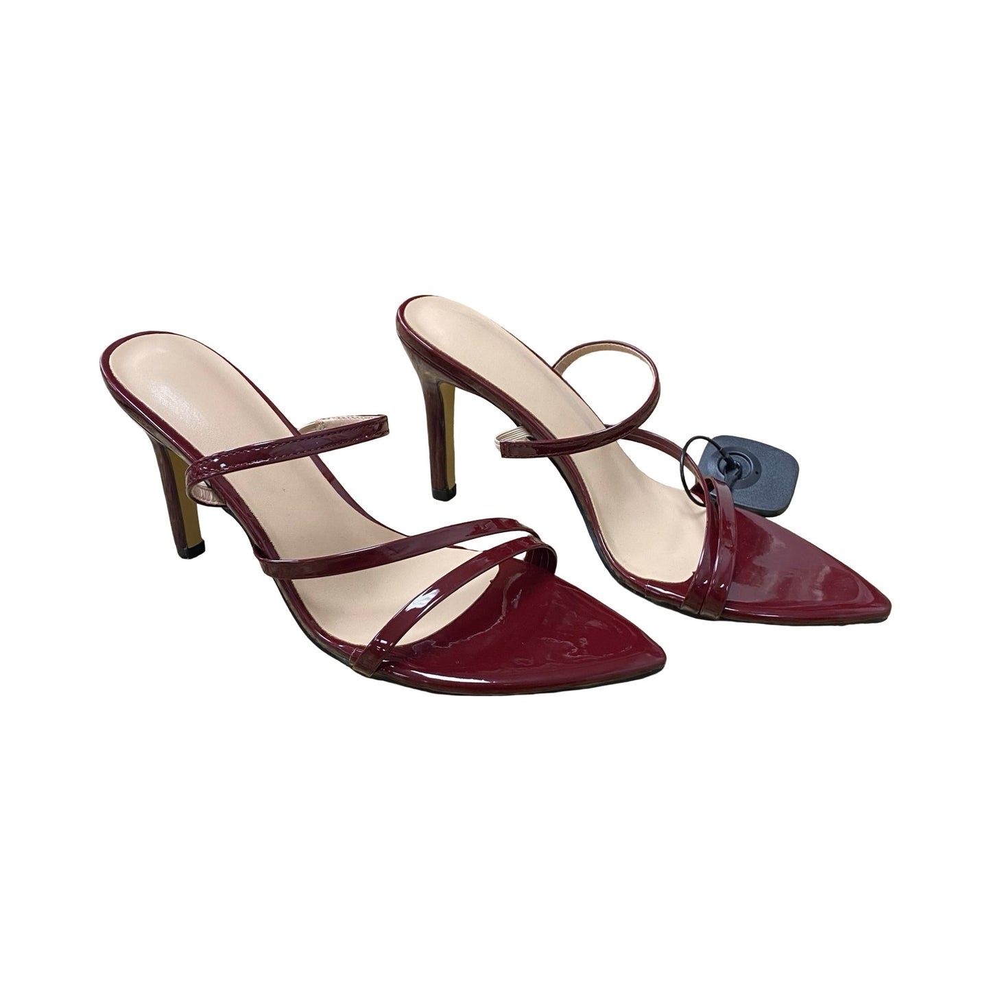 Sandals Heels Stiletto By Clothes Mentor In Maroon, Size:6.5